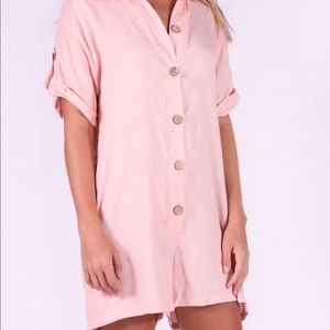 Desert daze button up romper-blush